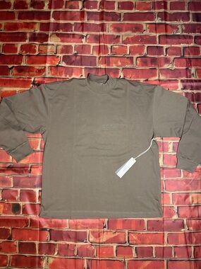 100% Authentic ESSENTIALS Men's “Wood” Long-Sleeve T- Shirt -